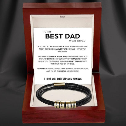 Best Dad In The World - Inner Circle Bracelet with Family Names