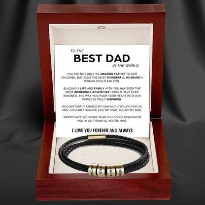 Best Dad In The World - Inner Circle Bracelet with Family Names
