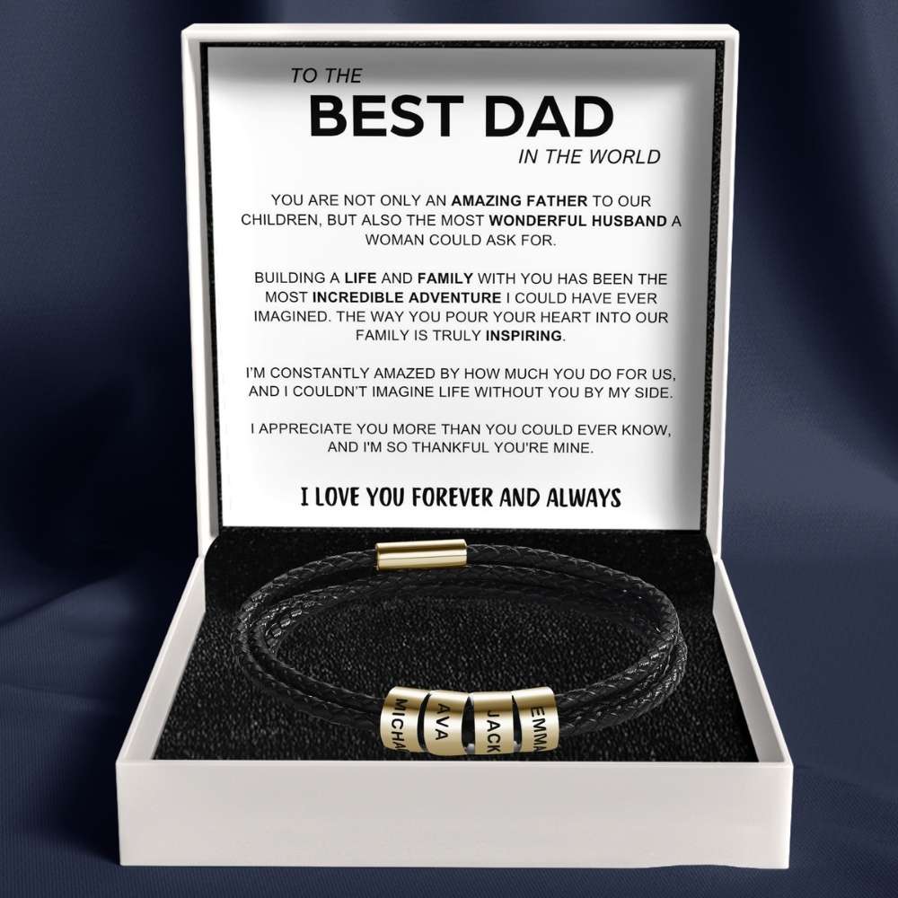 Best Dad In The World - Inner Circle Bracelet with Family Names