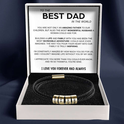Best Dad In The World - Inner Circle Bracelet with Family Names