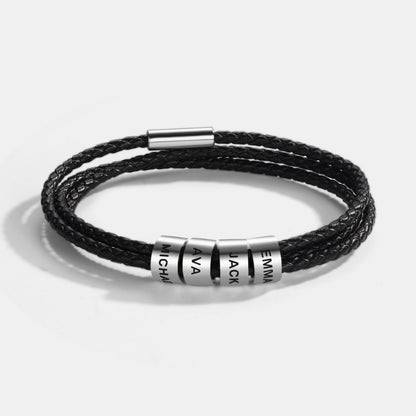 Inner Circle Timeless Bracelet with Engraved Name Beads