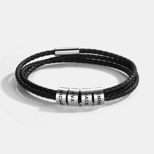 Inner Circle Timeless Bracelet with Engraved Name Beads