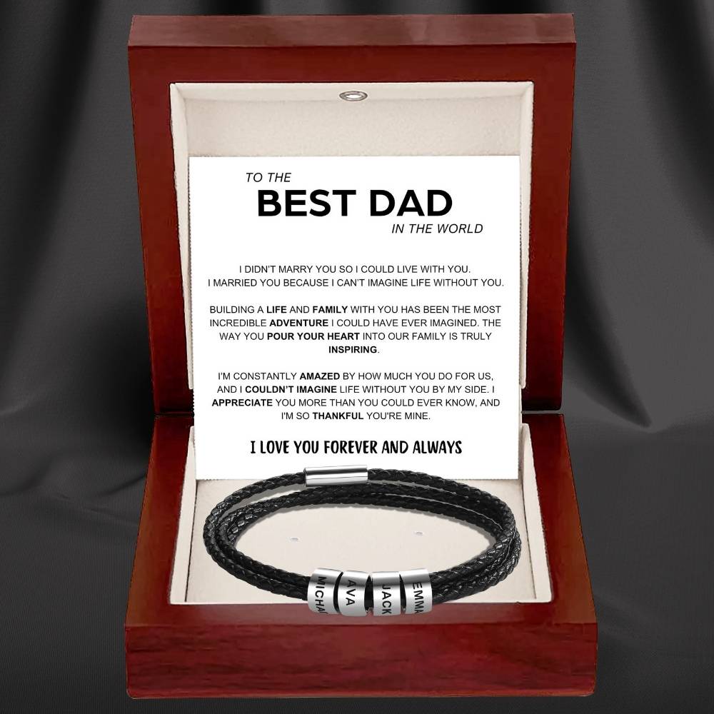 Best Dad In The World - Inner Circle Bracelet with Family Names