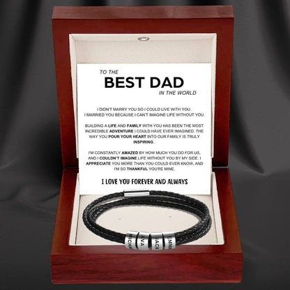 Best Dad In The World - Inner Circle Bracelet with Family Names