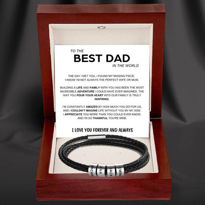 Best Dad In The World - Inner Circle Bracelet with Family Names