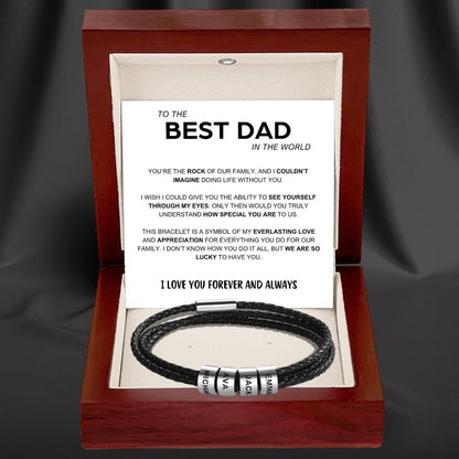Best Dad In The World - Inner Circle Bracelet with Family Names