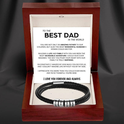 Best Dad In The World - Inner Circle Bracelet with Family Names