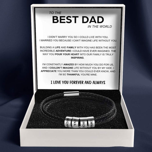 Best Dad In The World - Inner Circle Bracelet with Family Names