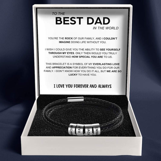 Best Dad In The World - Inner Circle Bracelet with Family Names