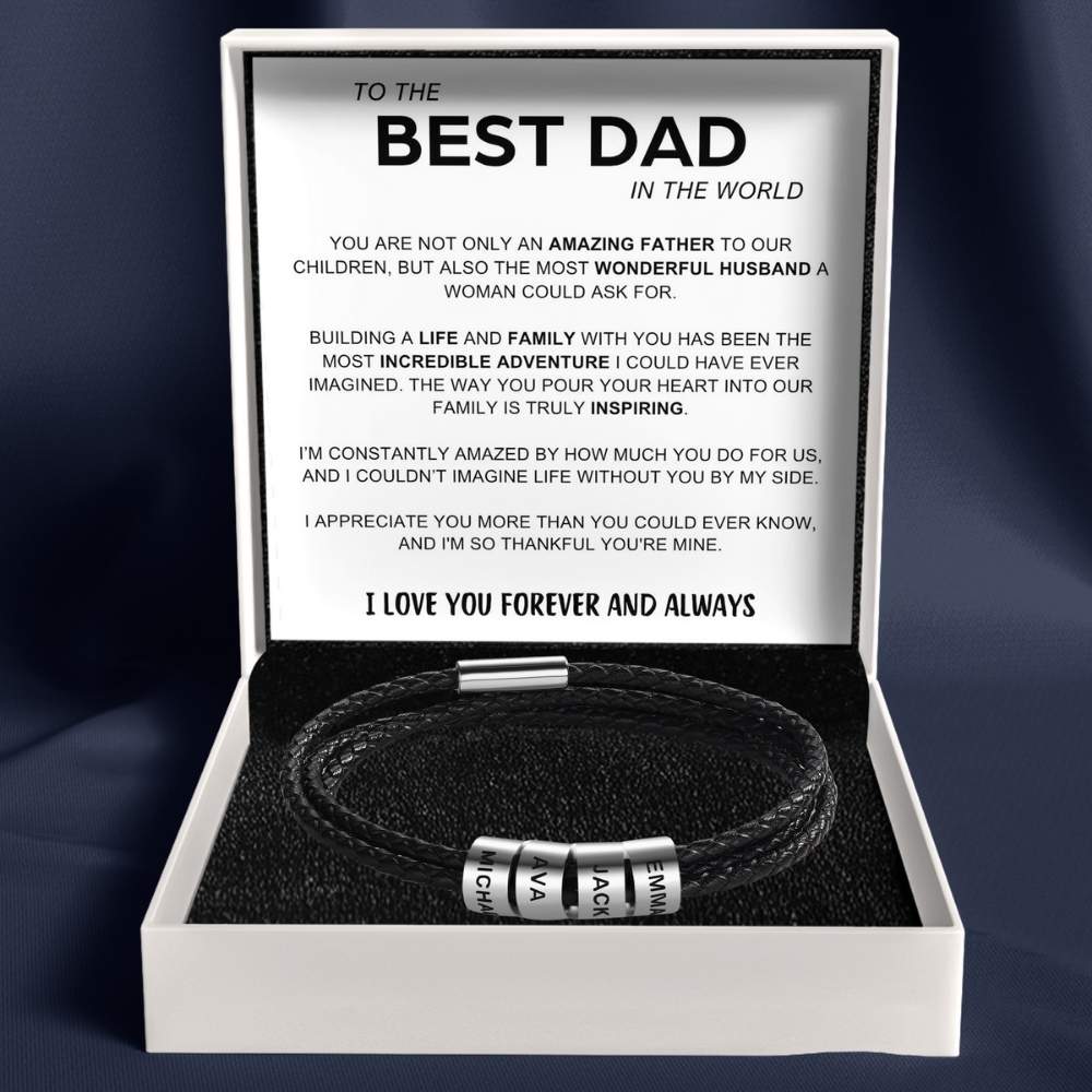 Best Dad In The World - Inner Circle Bracelet with Family Names