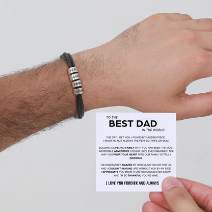 Best Dad In The World - Inner Circle Bracelet with Family Names