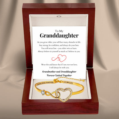 To My Granddaughter – Infinity Heart Name Bracelet