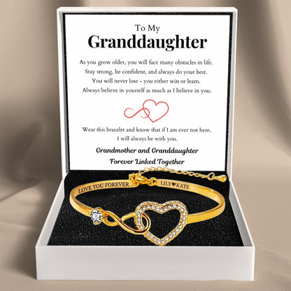 To My Granddaughter – Infinity Heart Name Bracelet