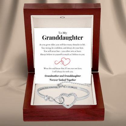 To My Granddaughter – Infinity Heart Name Bracelet