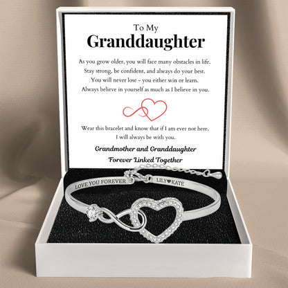 To My Granddaughter – Infinity Heart Name Bracelet