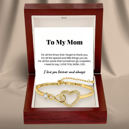 To My Mom – Infinity Heart Name Bracelet