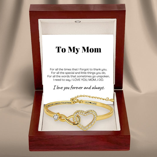 To My Mom – Infinity Heart Name Bracelet