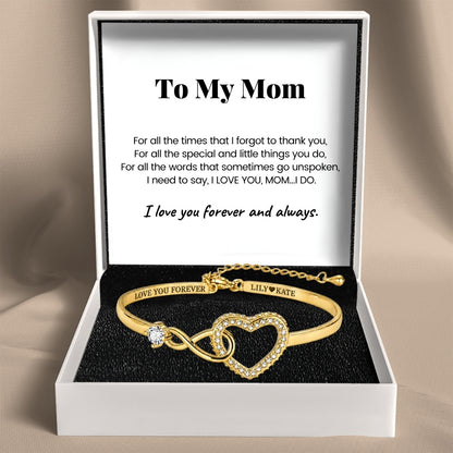 To My Mom – Infinity Heart Name Bracelet