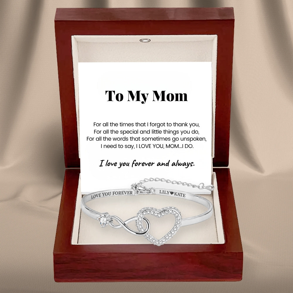 To My Mom – Infinity Heart Name Bracelet