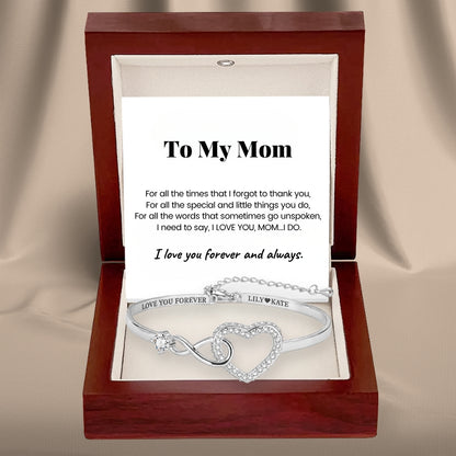 To My Mom – Infinity Heart Name Bracelet