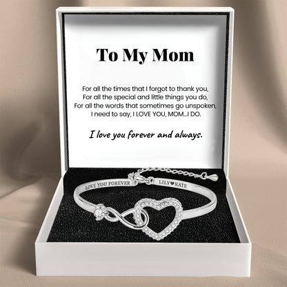 To My Mom – Infinity Heart Name Bracelet
