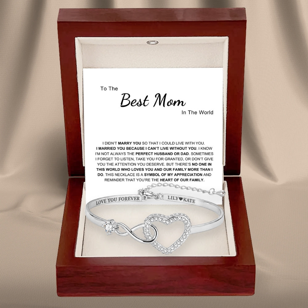 To My Wife – Infinity Heart Name Bracelet