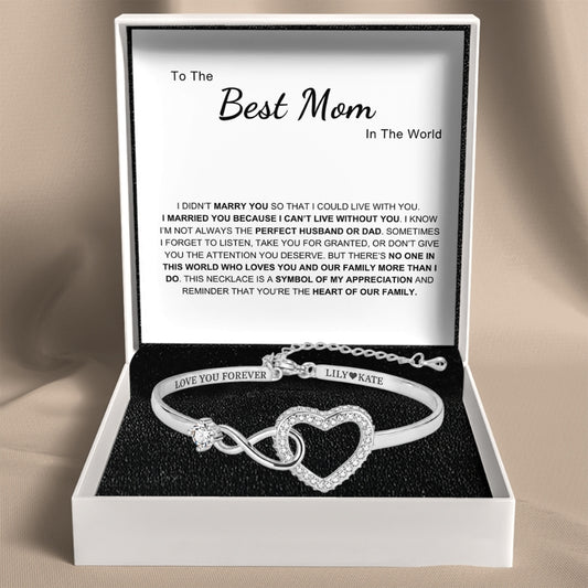 To My Wife – Infinity Heart Name Bracelet