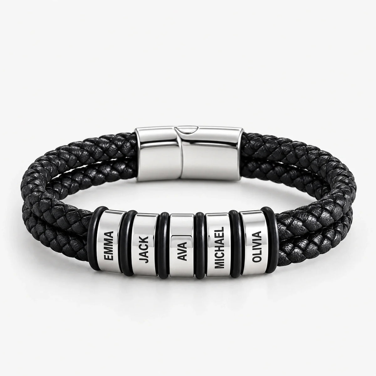 'Family Comes First' Mens Bracelet with Family Names