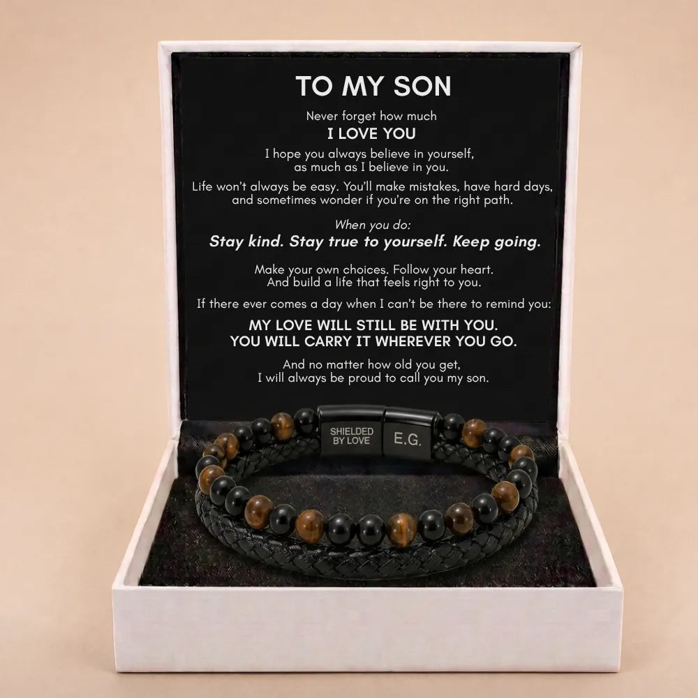 Shielded By Love Protection Bracelet For Son - My Love Will Always Be With You