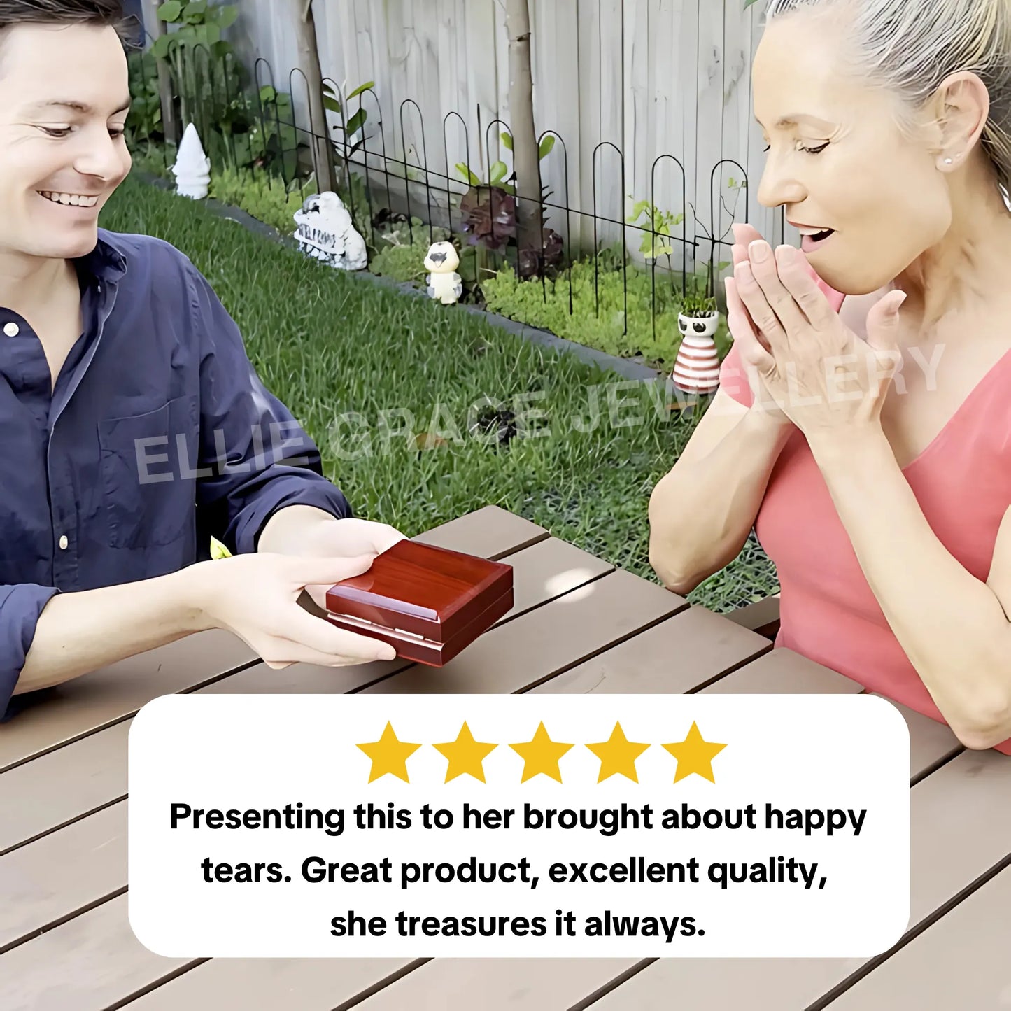 Charming Heart Engraved-Bead Necklace for Grandma