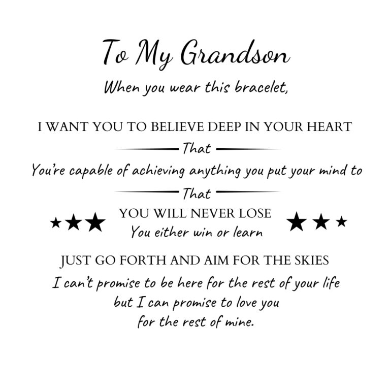To My Grandson – ‘Love You Forever’ Personalized Name Bracelet