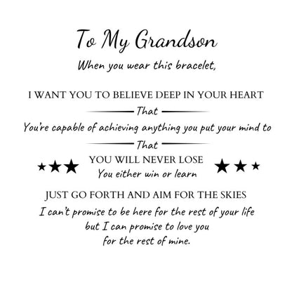 To My Grandson – ‘Love You Forever’ Personalized Name Bracelet