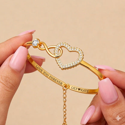 To My Granddaughter – Infinity Heart Name Bracelet