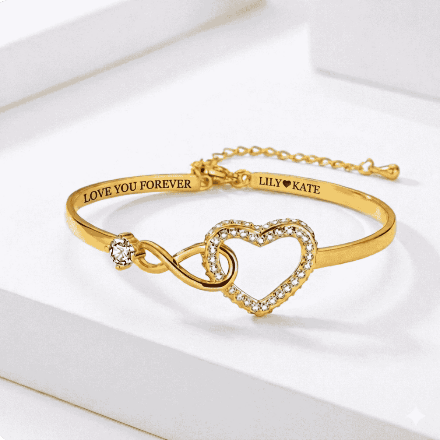 To My Granddaughter – Infinity Heart Name Bracelet