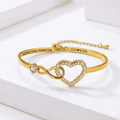 To My Granddaughter – Infinity Heart Name Bracelet