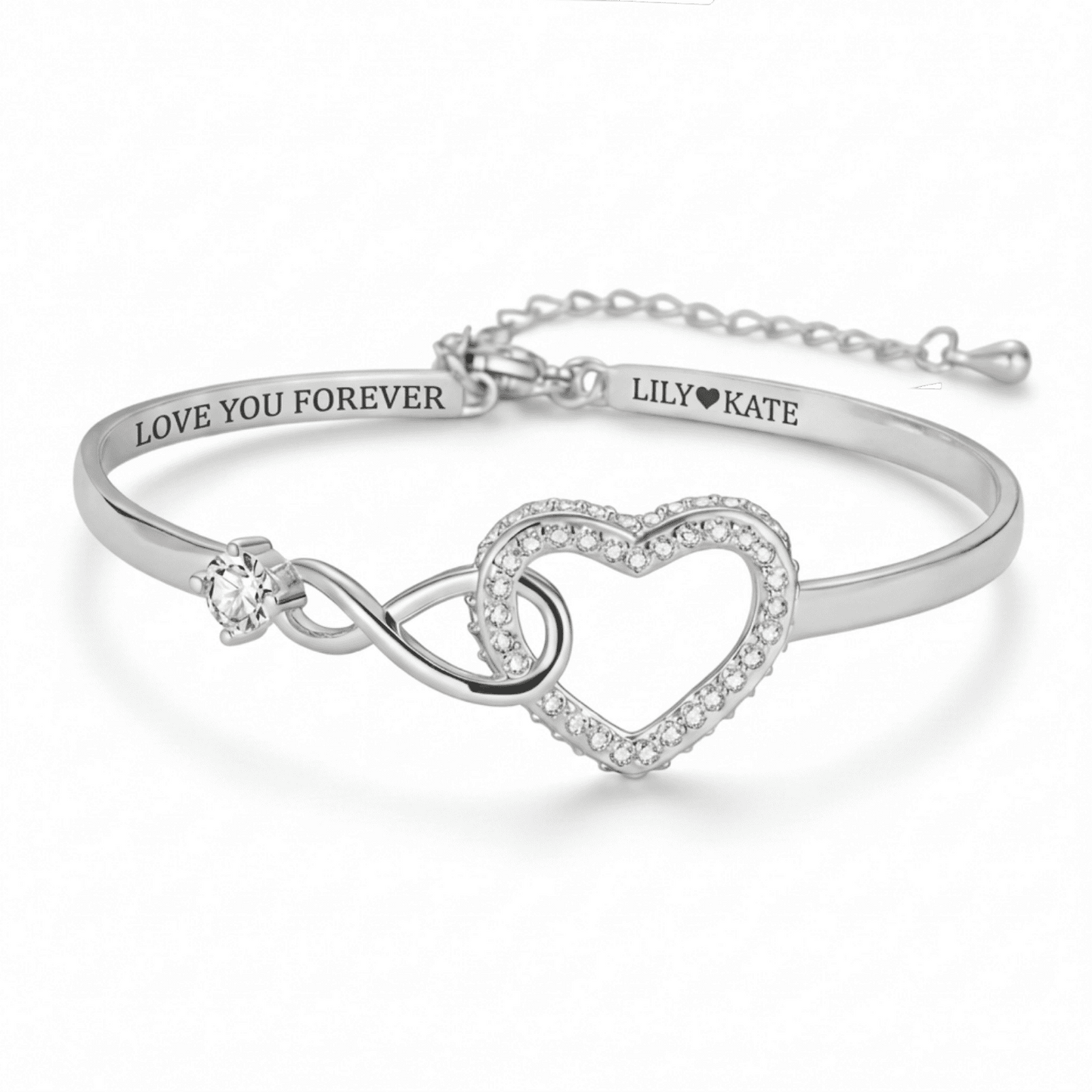 To My Granddaughter – Infinity Heart Name Bracelet