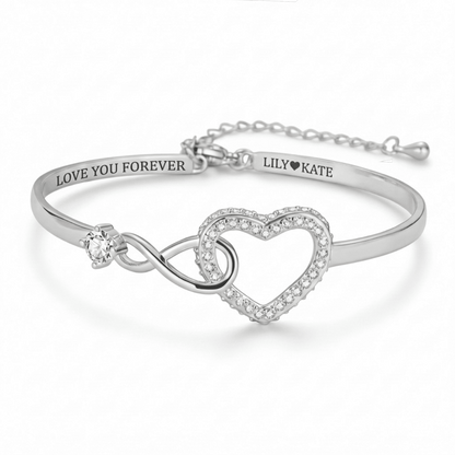 To My Granddaughter – Infinity Heart Name Bracelet