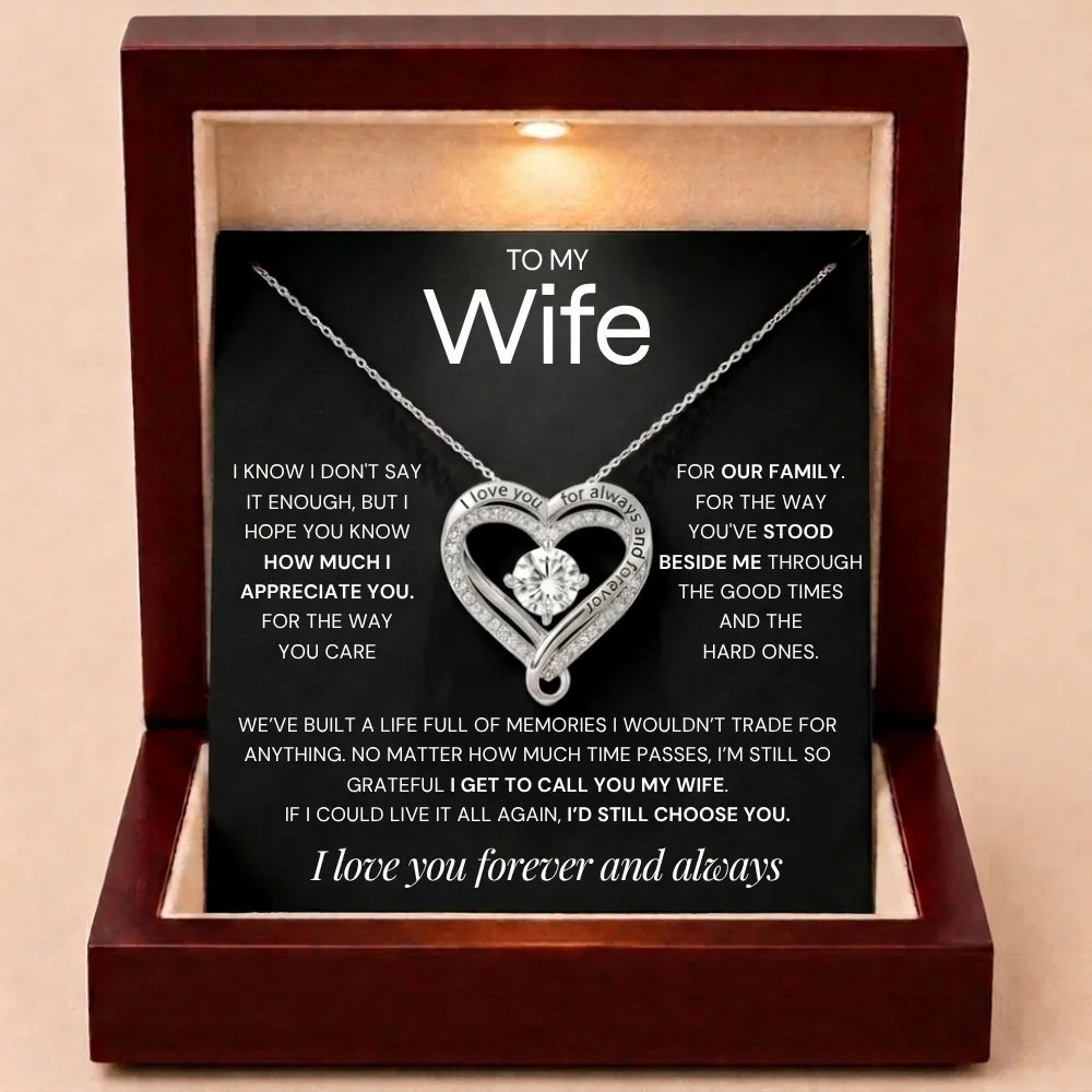 Forever & Always Heart Necklace - Grateful To Call You My Wife
