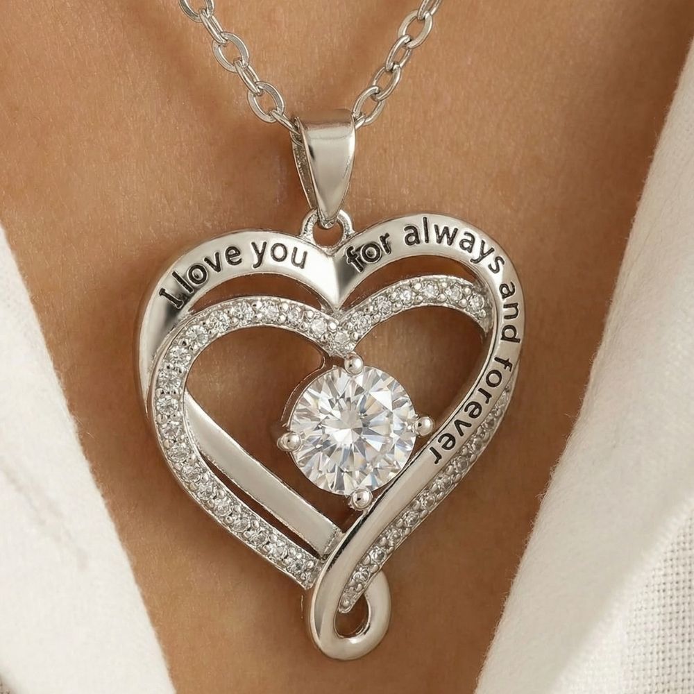 To My Wife - Forever & Always Heart Necklace