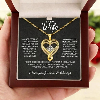 To My Wife - Forever & Always Heart Necklace