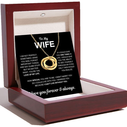 To My Wife - Interlocking Rings Necklace with Personalised Names