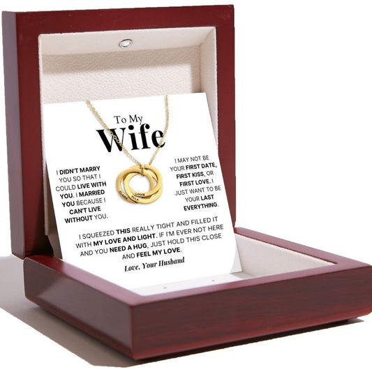 To My Wife – Interlocking Rings Necklace with Personalised Names