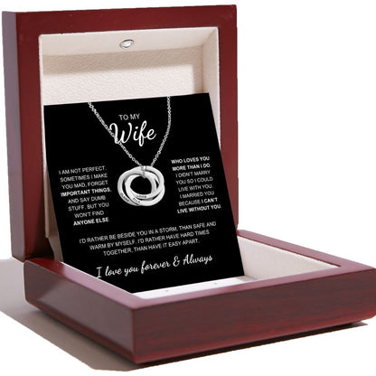 To My Wife - Interlocking Rings Necklace with Personalised Names