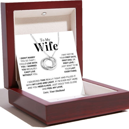 To My Wife – Interlocking Rings Necklace with Personalised Names