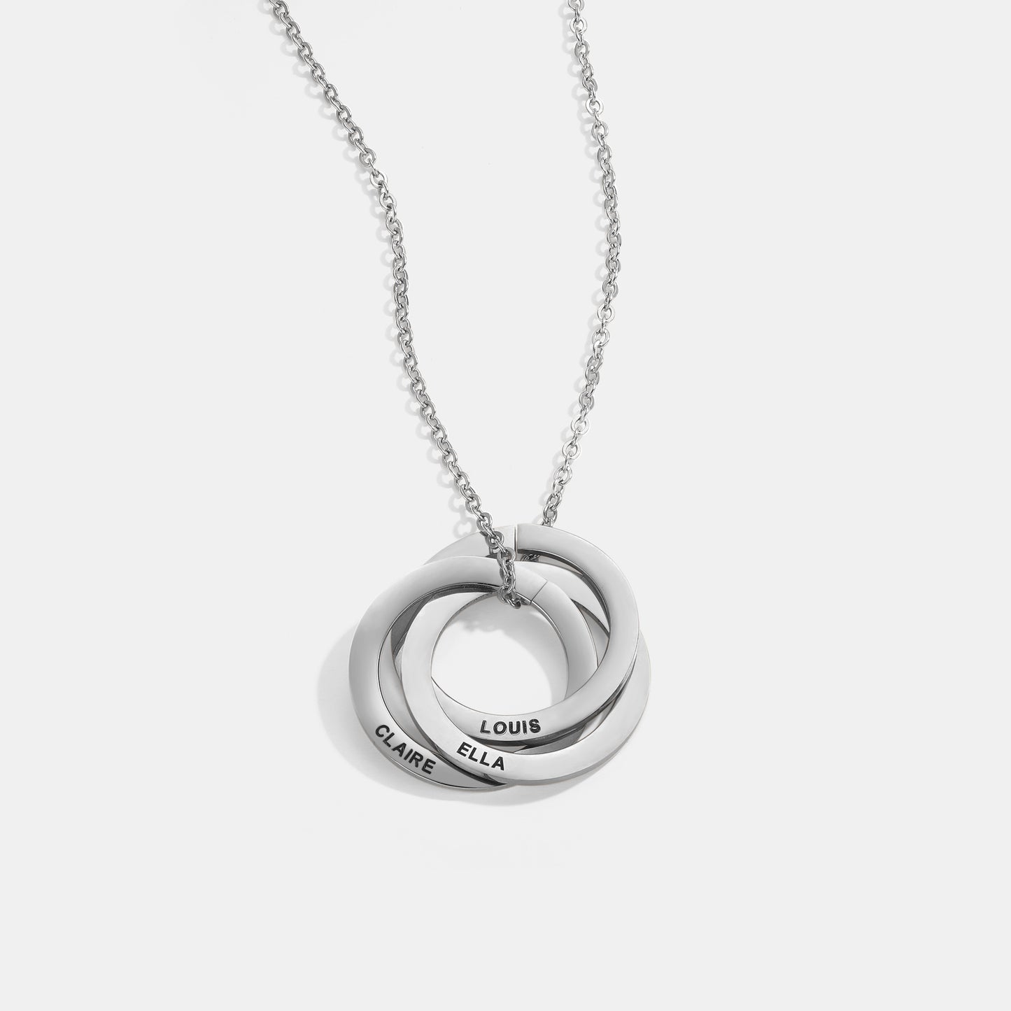 To My Wife - Interlocking Rings Necklace with Personalised Names