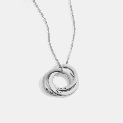 To My Wife - Interlocking Rings Necklace with Personalised Names