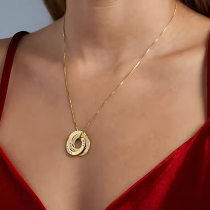 To My Wife – Interlocking Rings Necklace with Personalised Names
