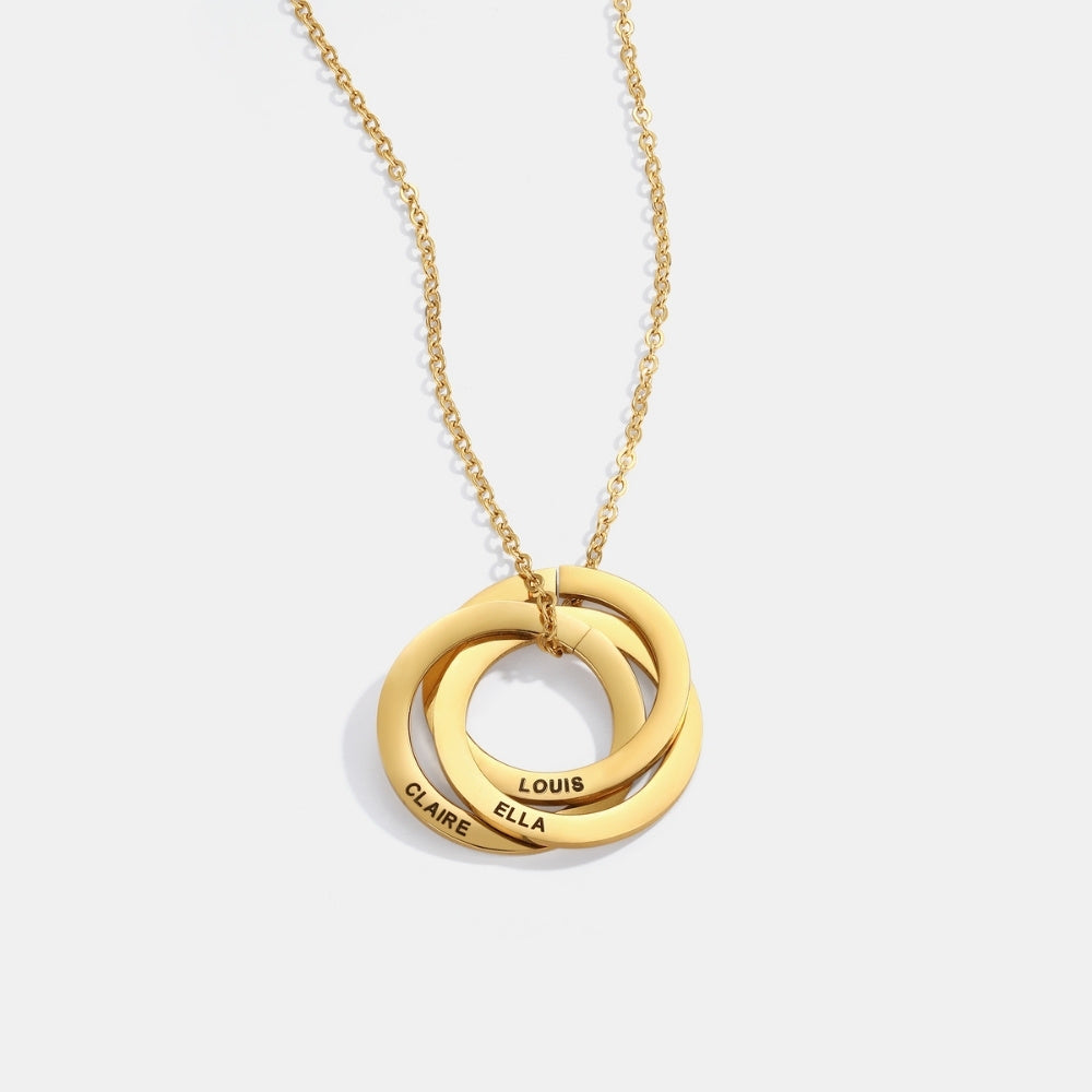 To My Wife – Interlocking Rings Necklace with Personalised Names
