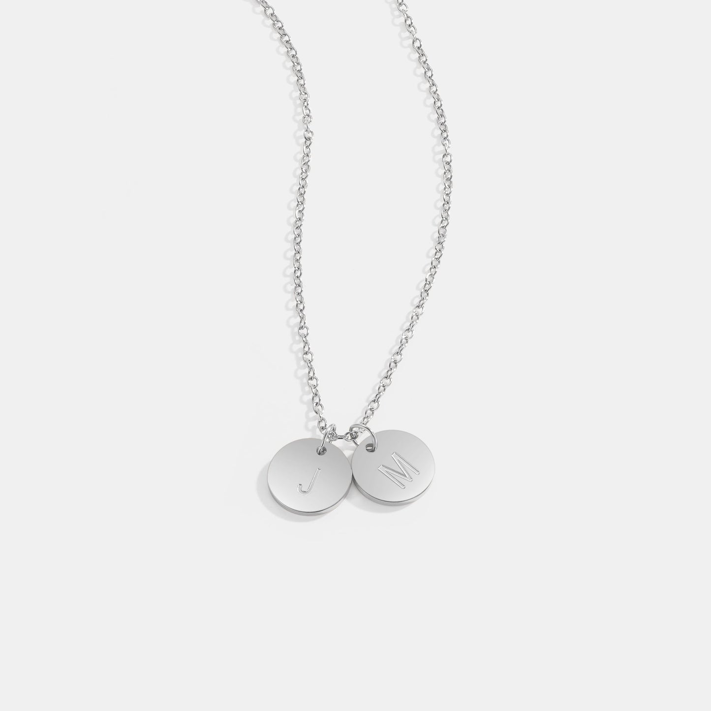 To My Wife - Disc Necklace With Engraved Initials