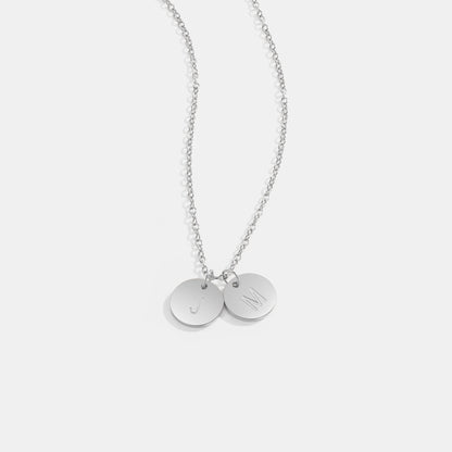 To My Wife - Disc Necklace With Engraved Initials